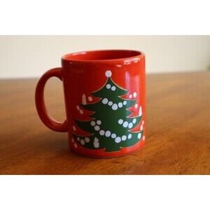 Vintage Waechtersbach Christmas Tree Coffee Tea Mug Germany Made Red